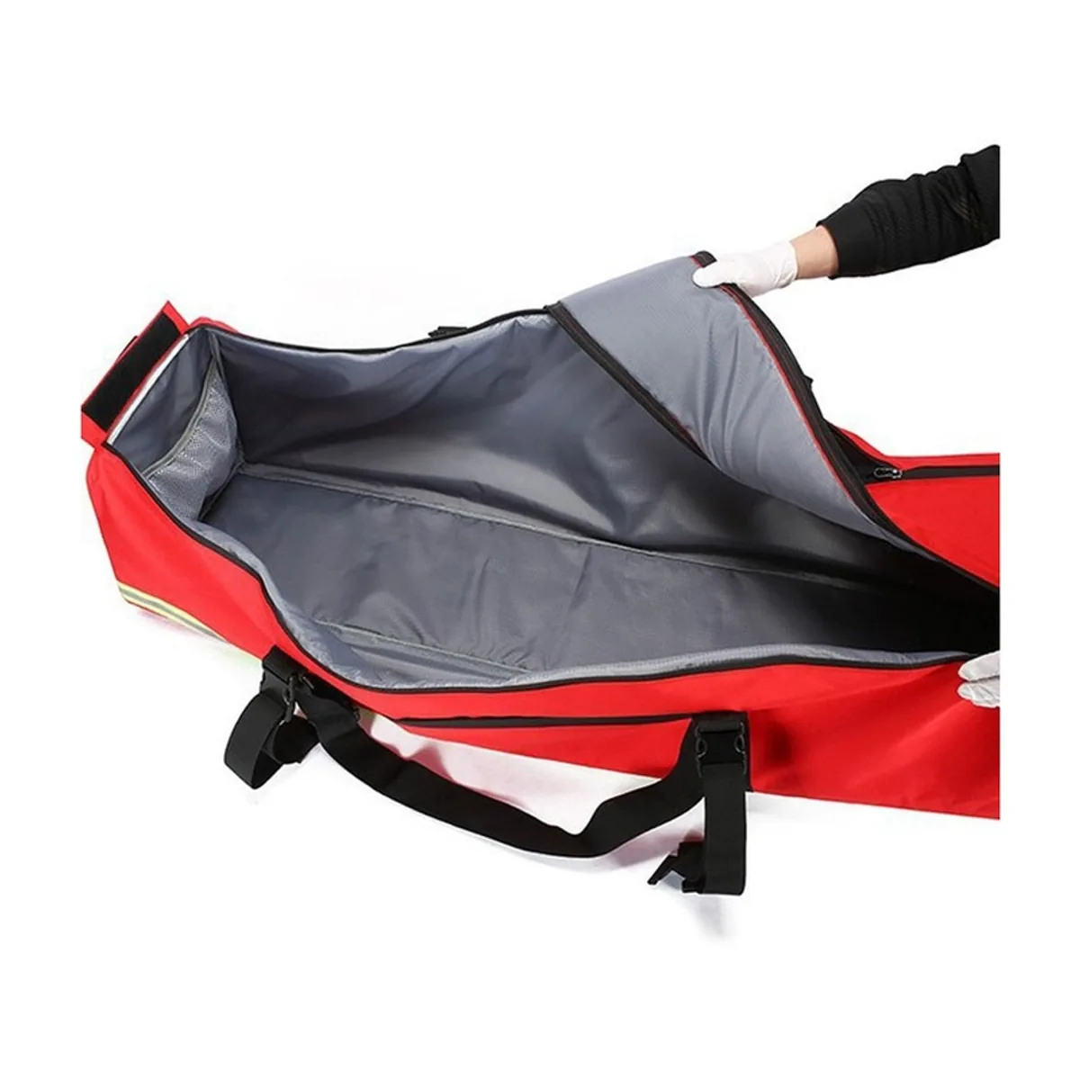 08880 1200D Waterproof PVC Rescue Bag in Red, construction and compartment detail 7