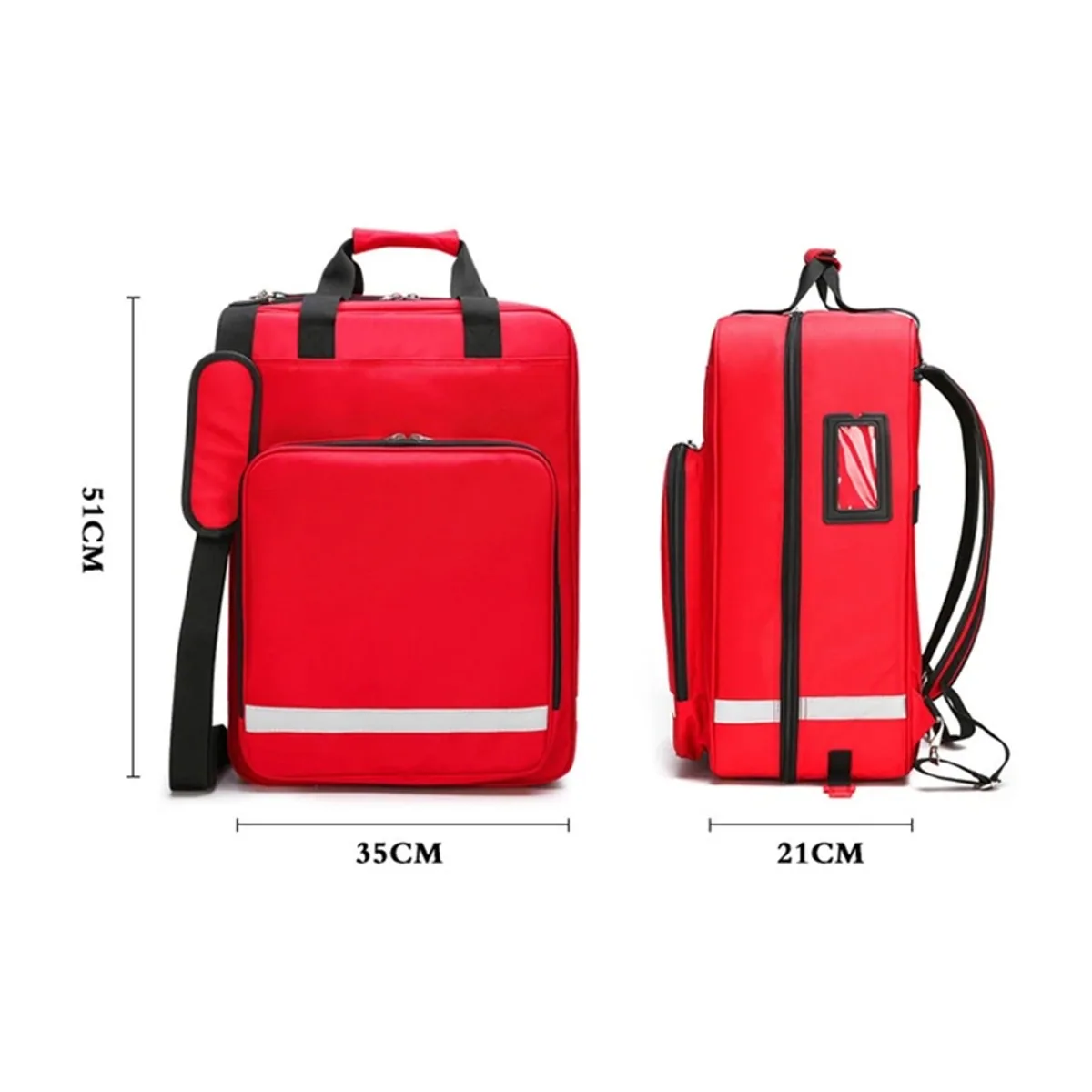 09902 1200D Trolley Rescue Bag in Red, construction and compartment detail 1
