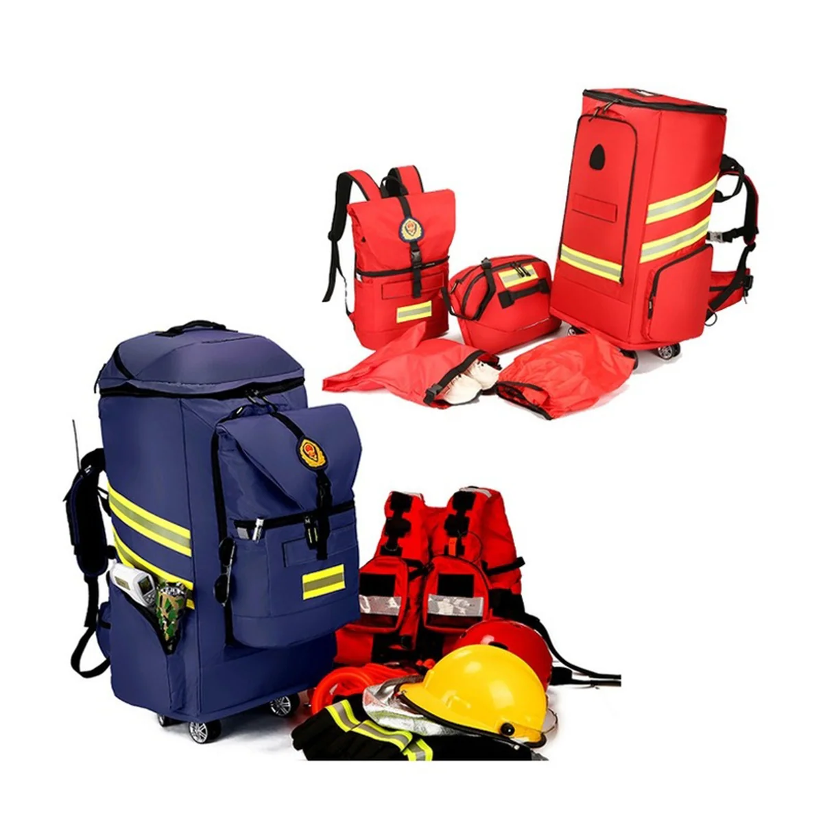 09905 Oxford Trolley Rescue Bag in Red, construction and compartment detail 3
