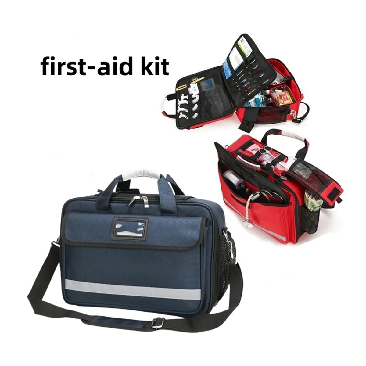09906 Oxford Medical Emergency Backpack in Red, construction and compartment detail 2