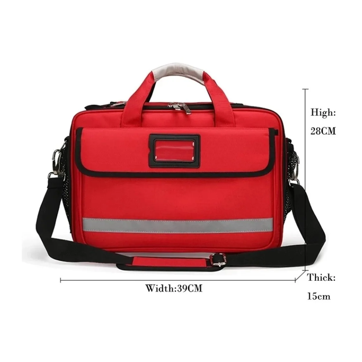 09906 Oxford Medical Emergency Backpack in Red, construction and compartment detail 4