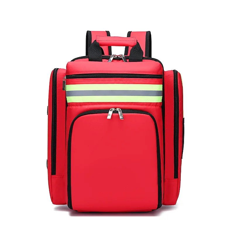 1200D Oxford Emergency Medical Backpack with Clear Pouches construction and compartment detail 6
