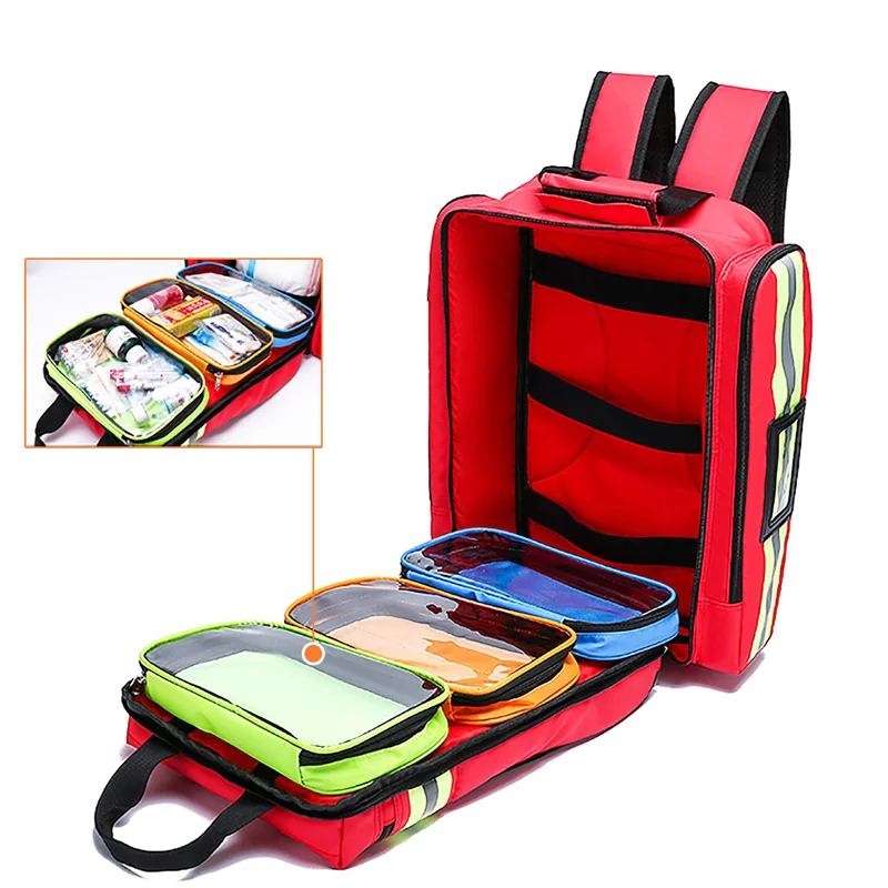 1200D Oxford Emergency Medical Backpack with Clear Pouches product photo 11