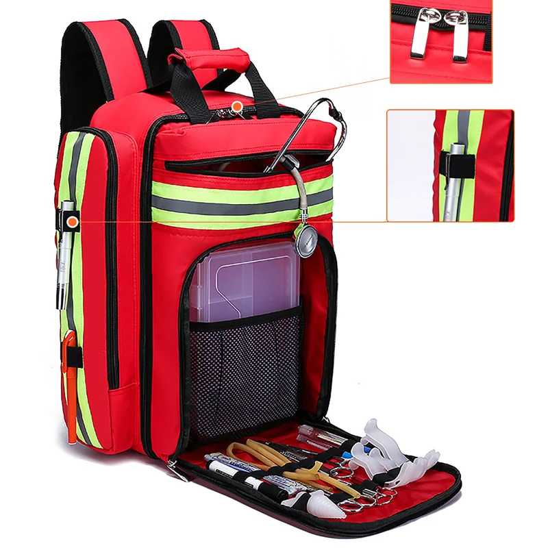1200D Oxford Emergency Medical Backpack with Clear Pouches product photo 12