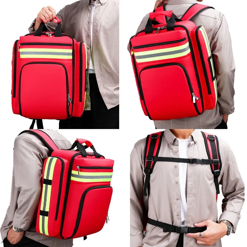 1200D Oxford Emergency Medical Backpack with Clear Pouches product photo 14