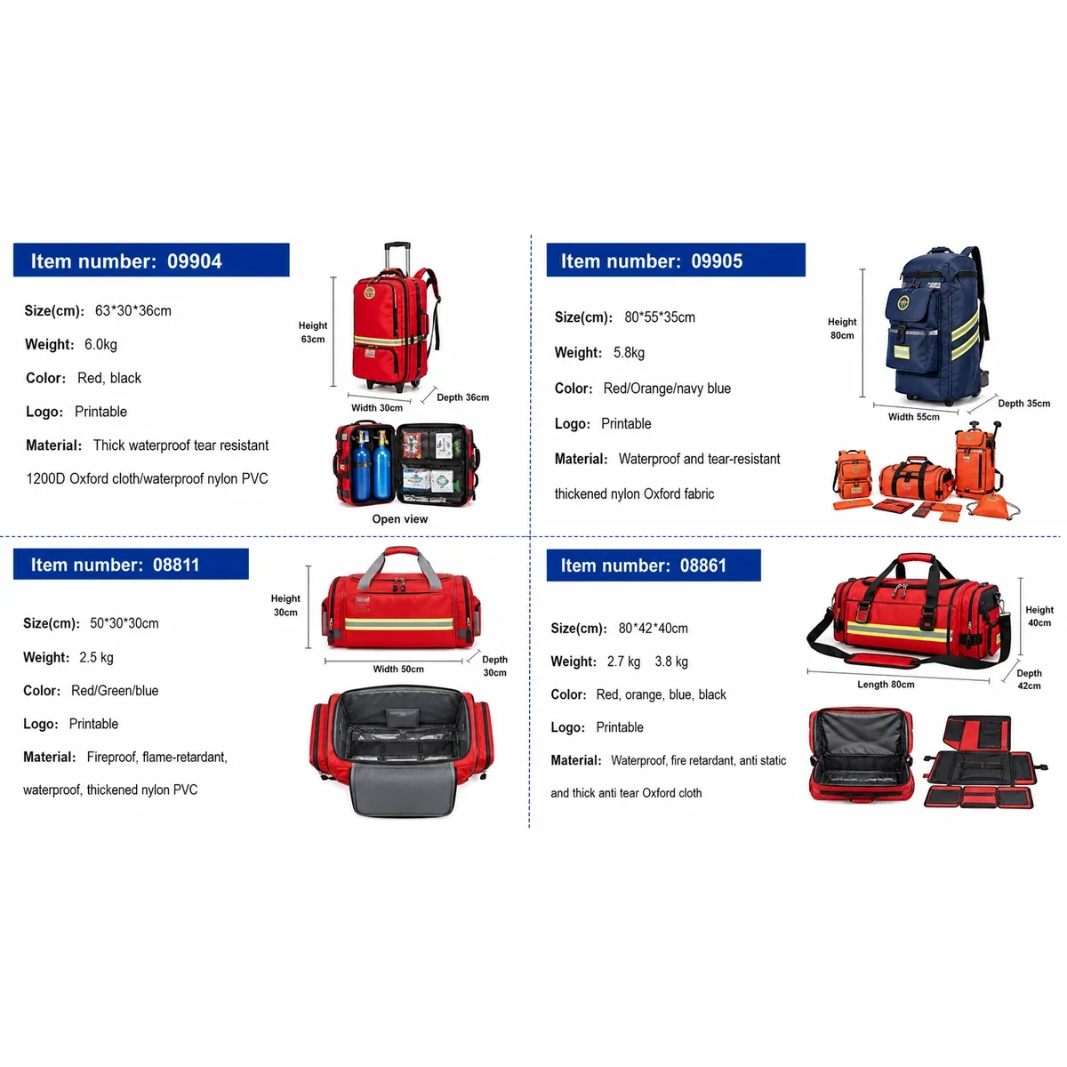 09908P PVC Waterproof Rescue Backpack in Red, waterproof pvc rescue bag product view