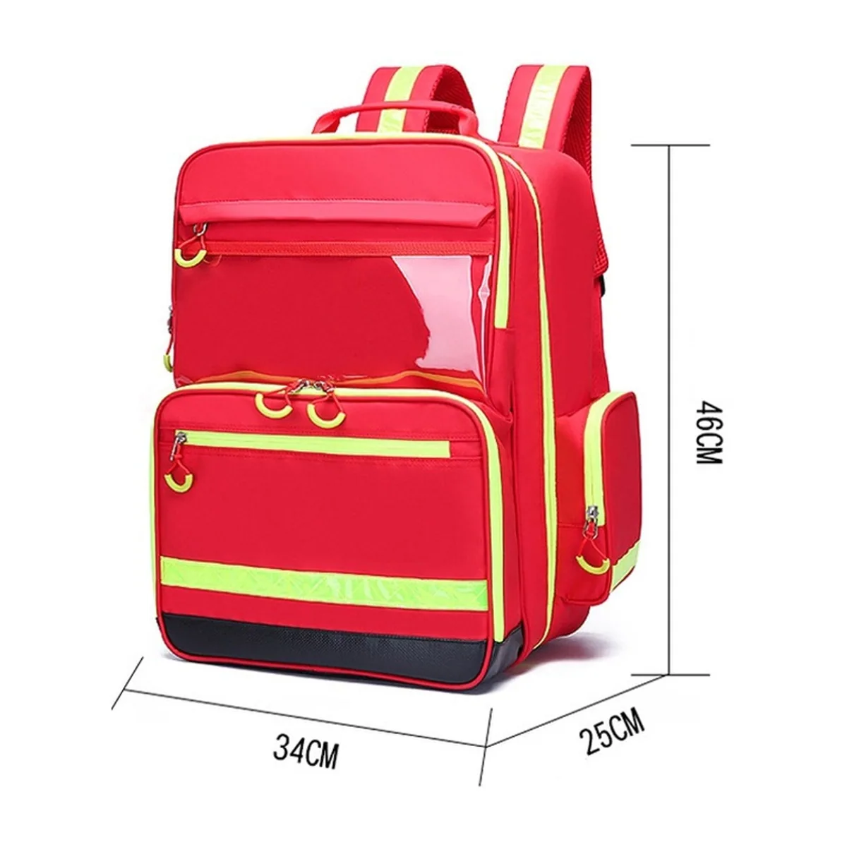 09910 Oxford Medical Emergency Backpack in Red, construction and compartment detail 1