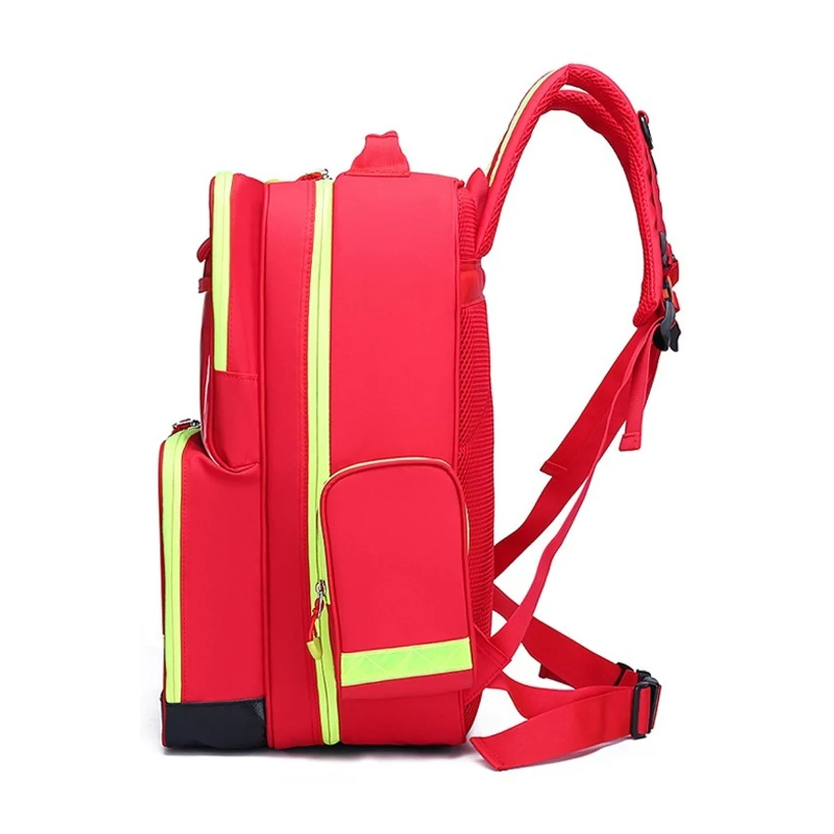 09910 Oxford Medical Emergency Backpack in Red, construction and compartment detail 6