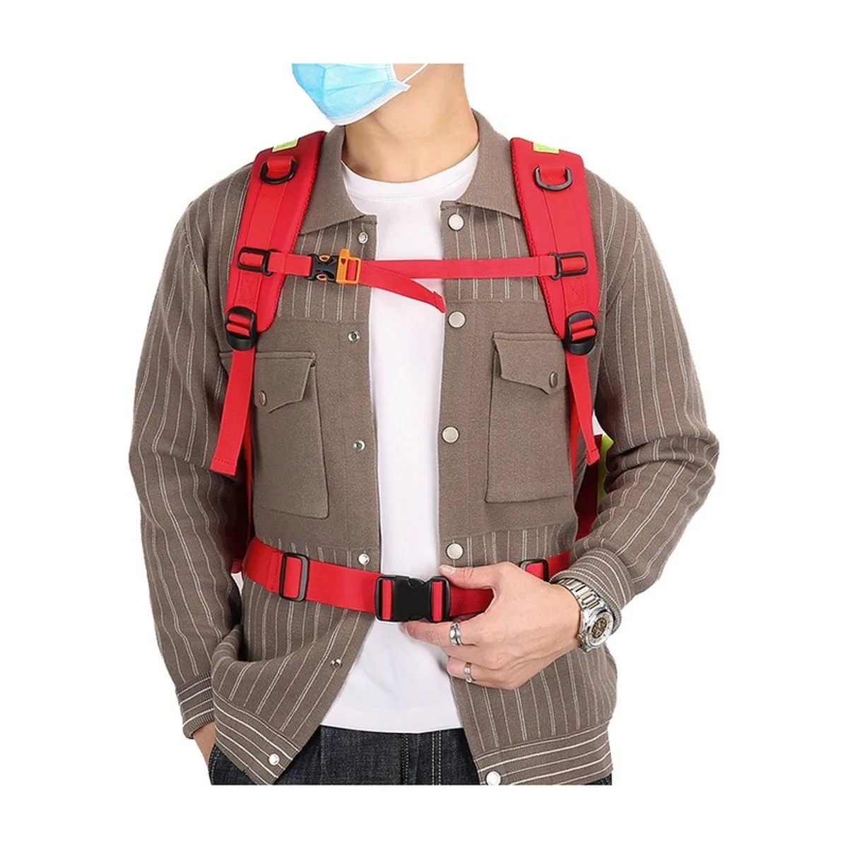 09910 Oxford Medical Emergency Backpack in Red, construction and compartment detail 7