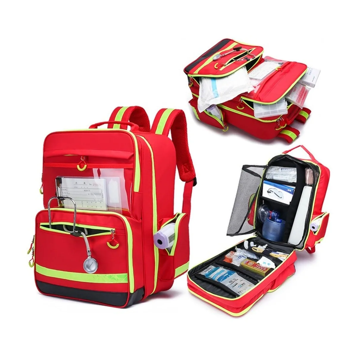 09910 Oxford Medical Emergency Backpack in Red, medical emergency backpack product view