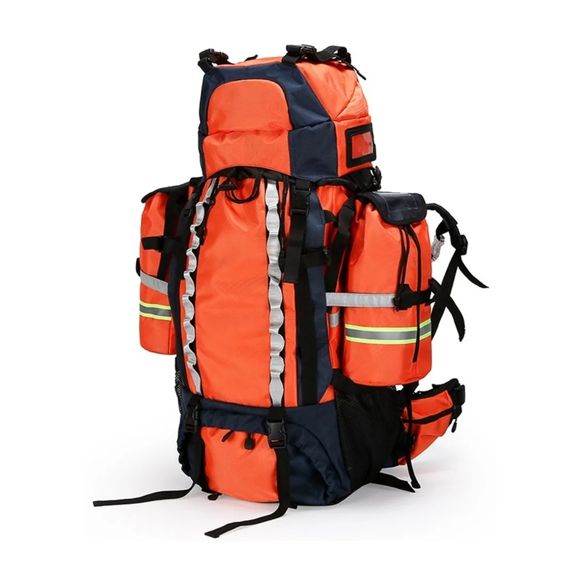 09914 Oxford Outdoor Rescue Backpack in Red, construction and compartment detail 2