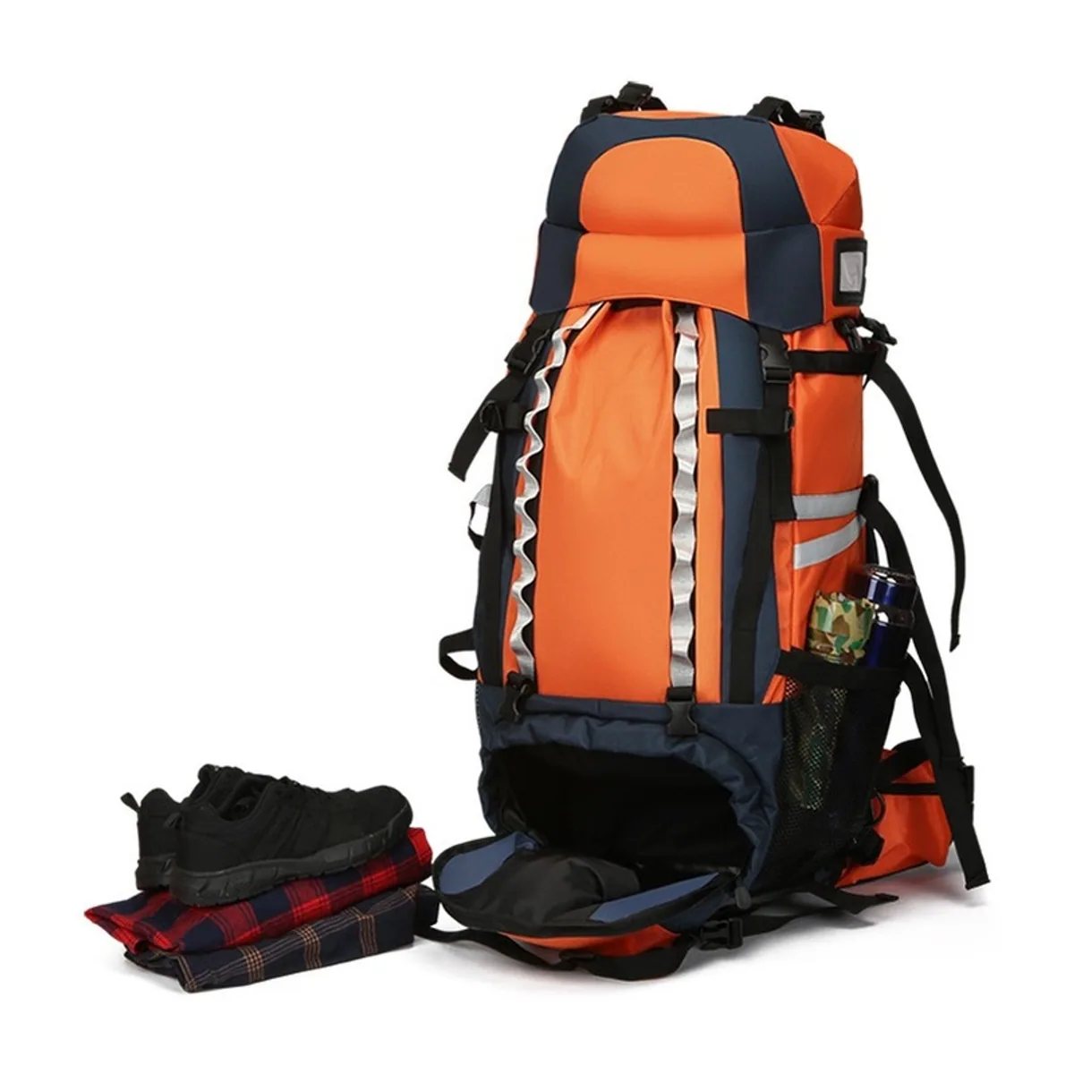 09914 Oxford Outdoor Rescue Backpack in Red, construction and compartment detail 6