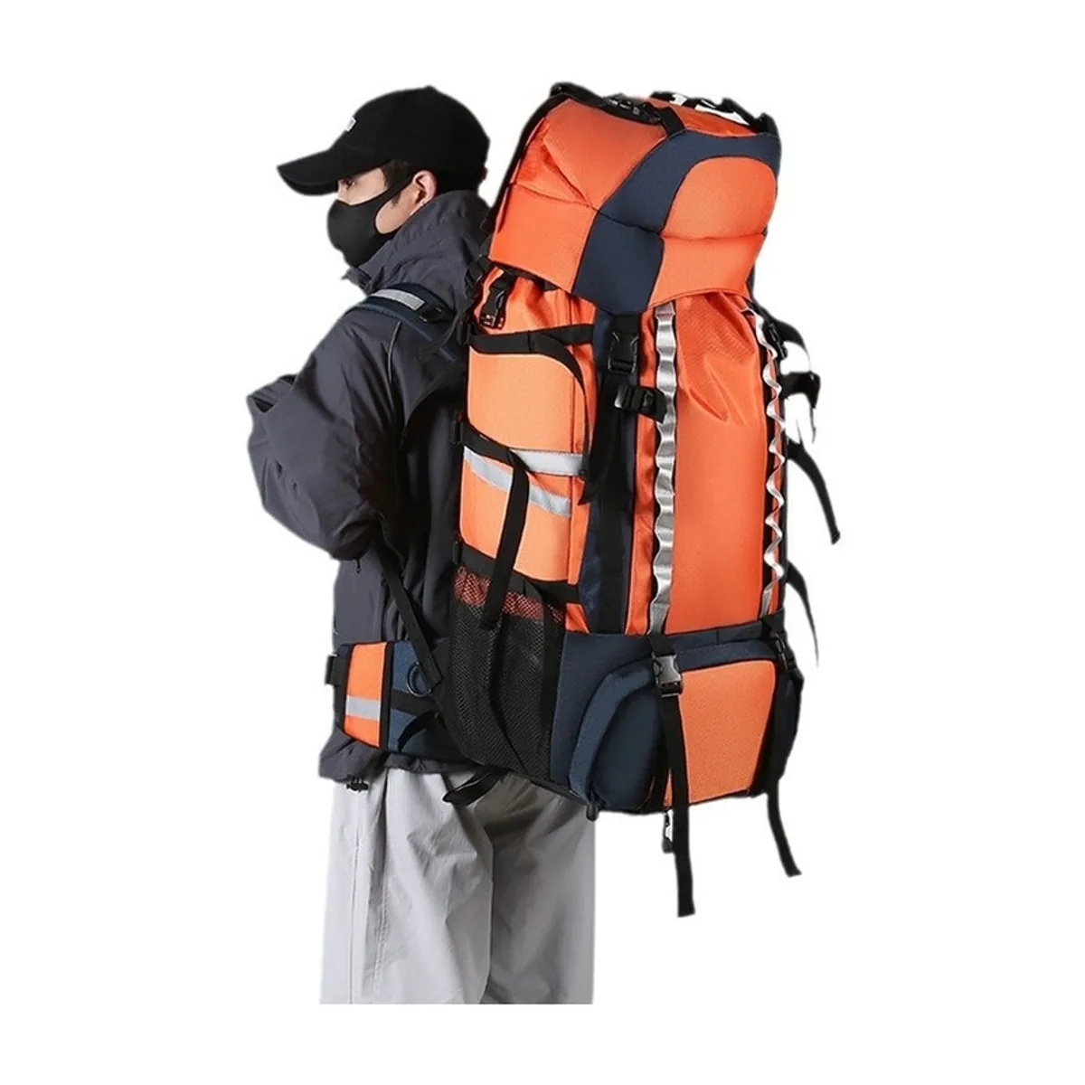09914 Oxford Outdoor Rescue Backpack in Red, construction and compartment detail 7