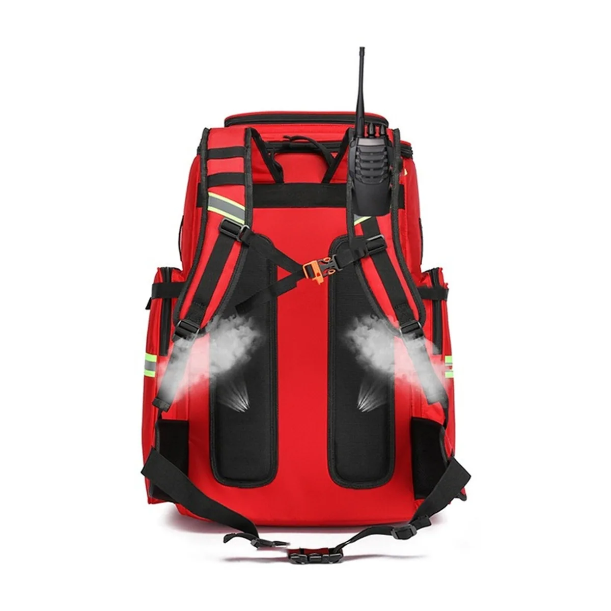 09915 1800D Waterproof PVC Rescue Bag in Red, construction and compartment detail 1