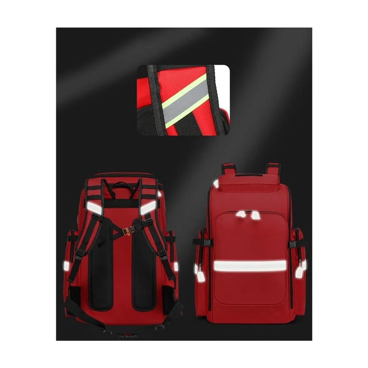 09915 1800D Waterproof PVC Rescue Bag in Red, construction and compartment detail 6