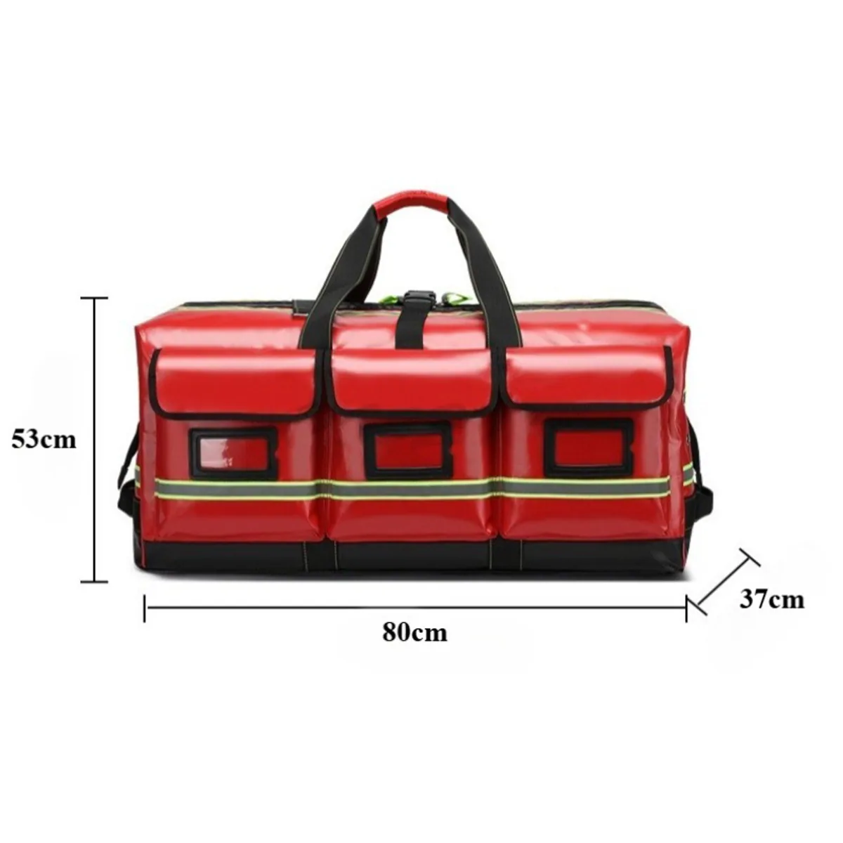 09916 Oxford Rescue Duffel Bag in Red, construction and compartment detail 6