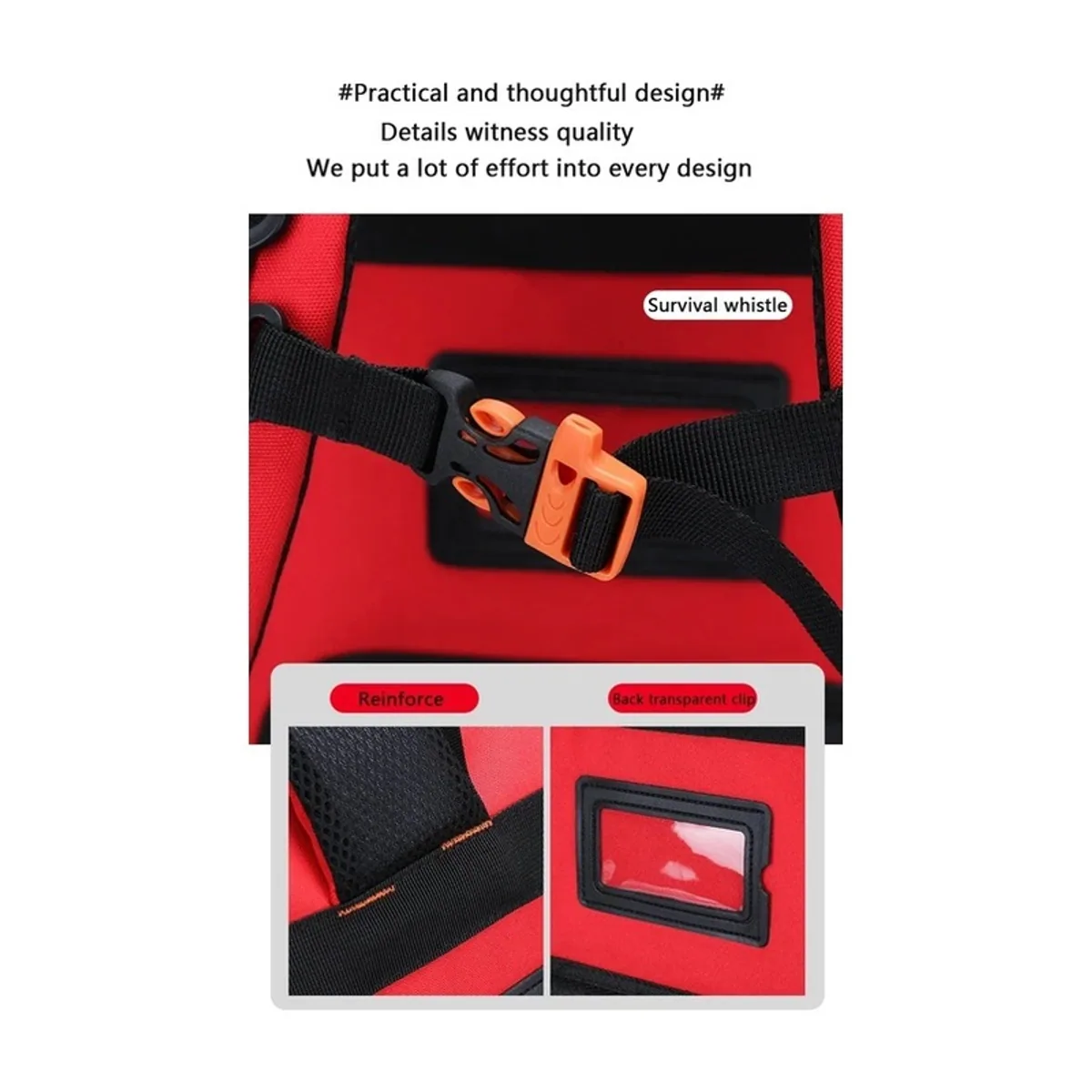 09920 1200D Medical Emergency Backpack in Red, construction and compartment detail 1