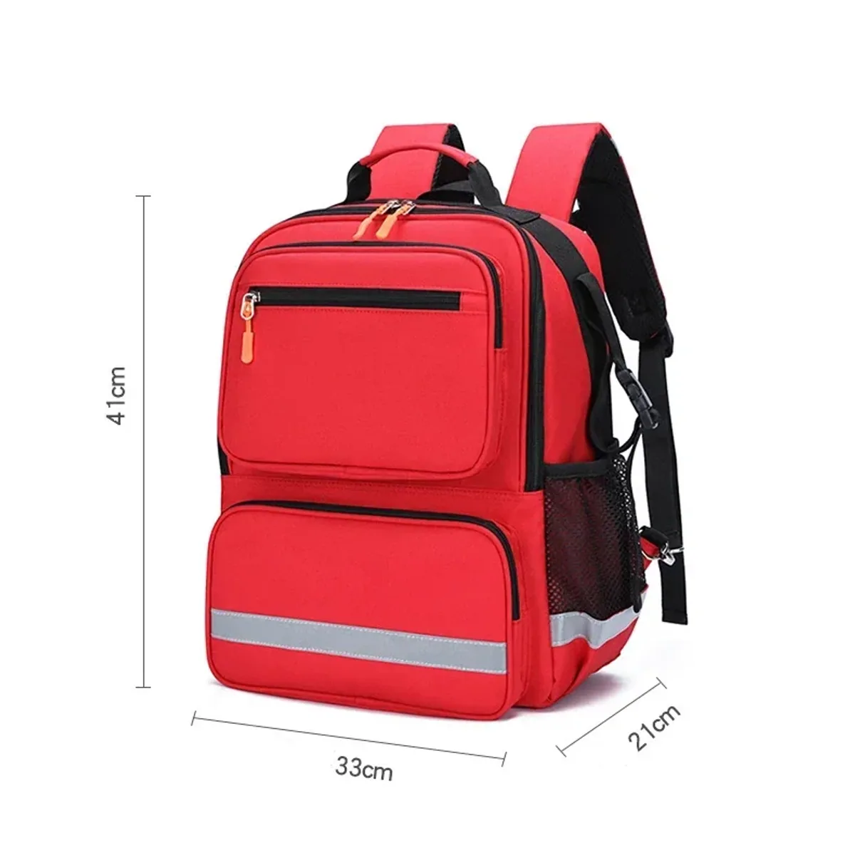 09920 1200D Medical Emergency Backpack in Red, construction and compartment detail 2