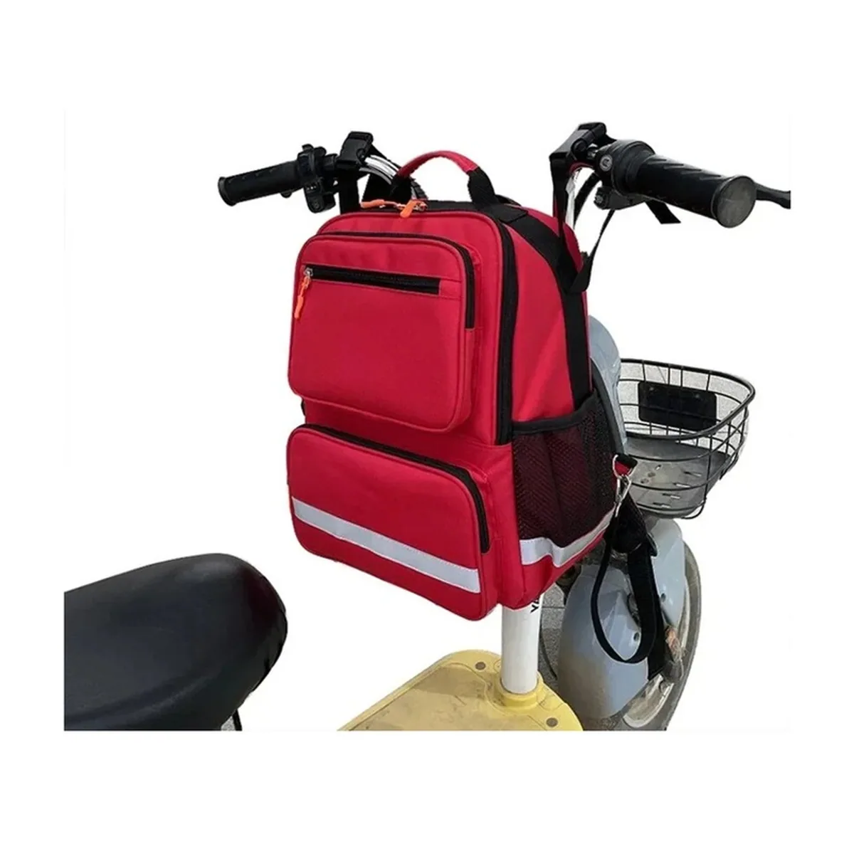 09920 1200D Medical Emergency Backpack in Red, construction and compartment detail 7