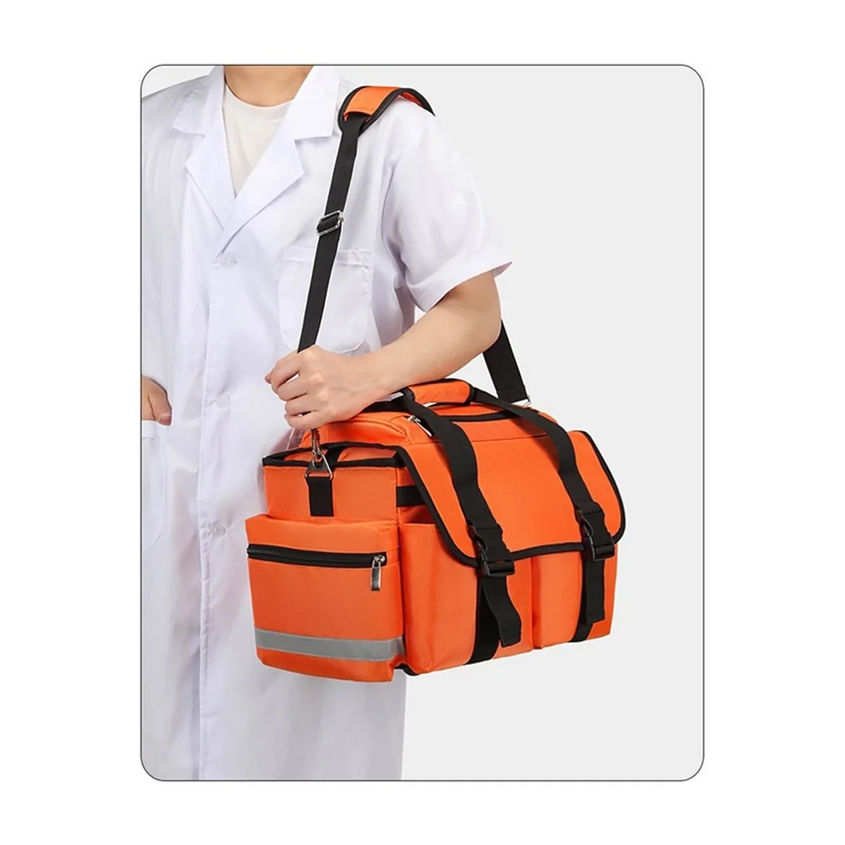 09922 1000D Medical Emergency Backpack in Red, construction and compartment detail 4