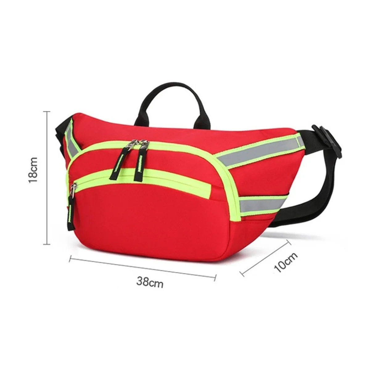 09923 1200D Emergency Waist Bag in Red, construction and compartment detail 4