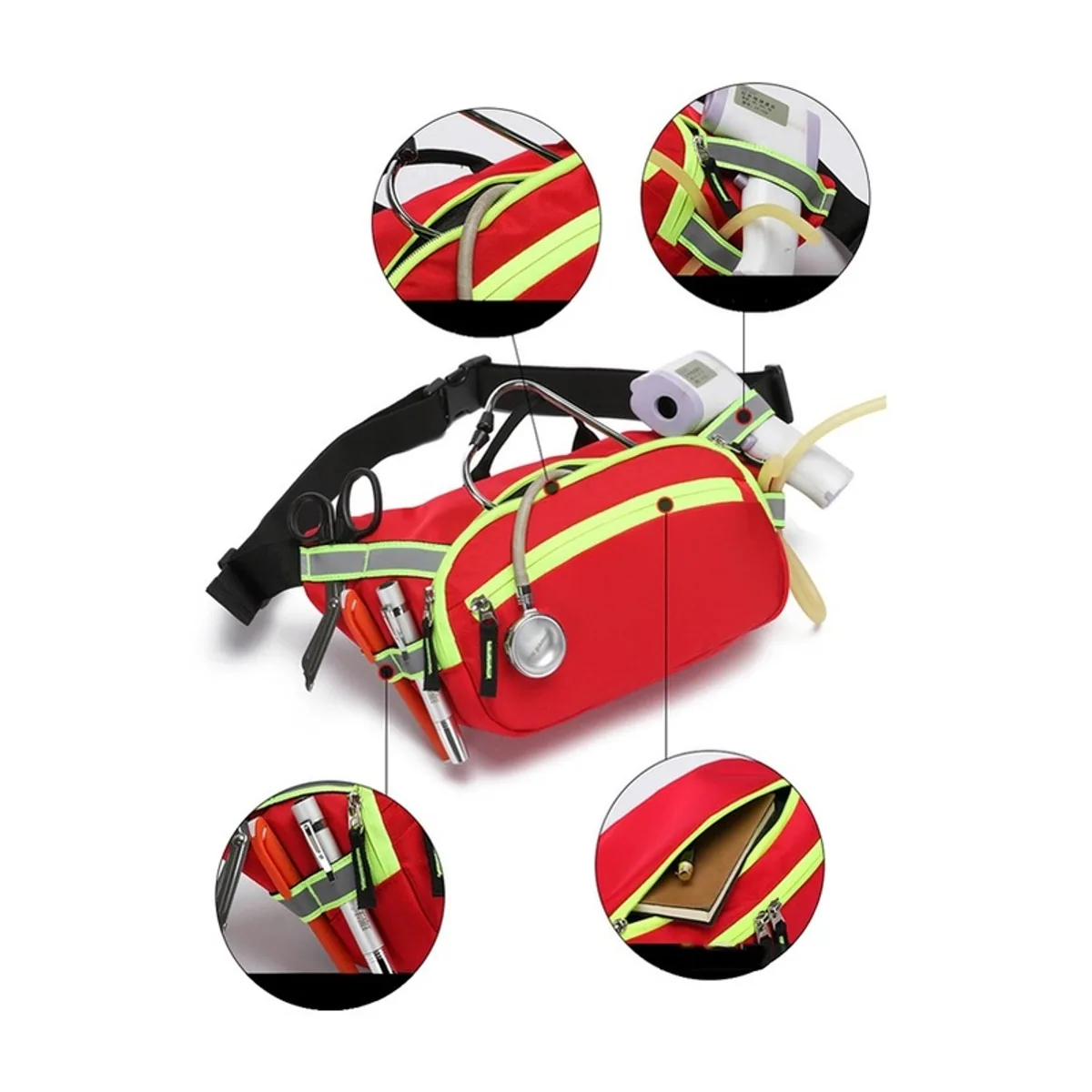 09923 1200D Emergency Waist Bag in Red, emergency waist bag product view