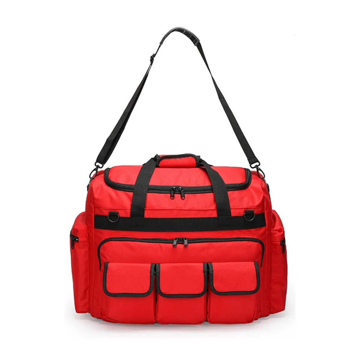 09927 Oxford Rescue Duffel Bag in Red, construction and compartment detail 2