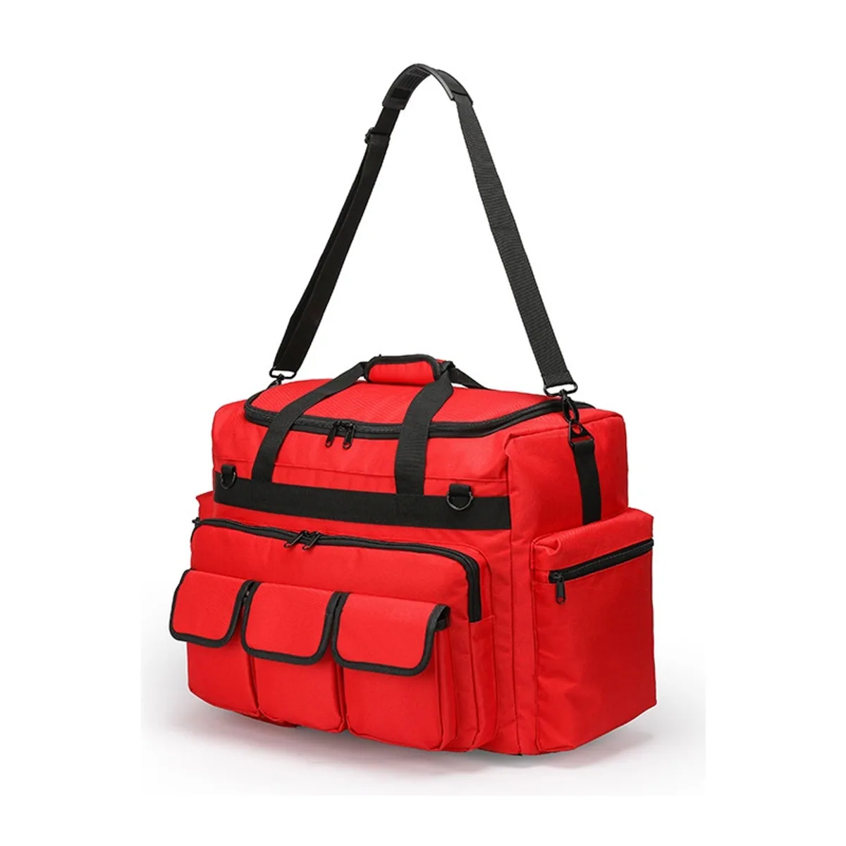 09927 Oxford Rescue Duffel Bag in Red, construction and compartment detail 4