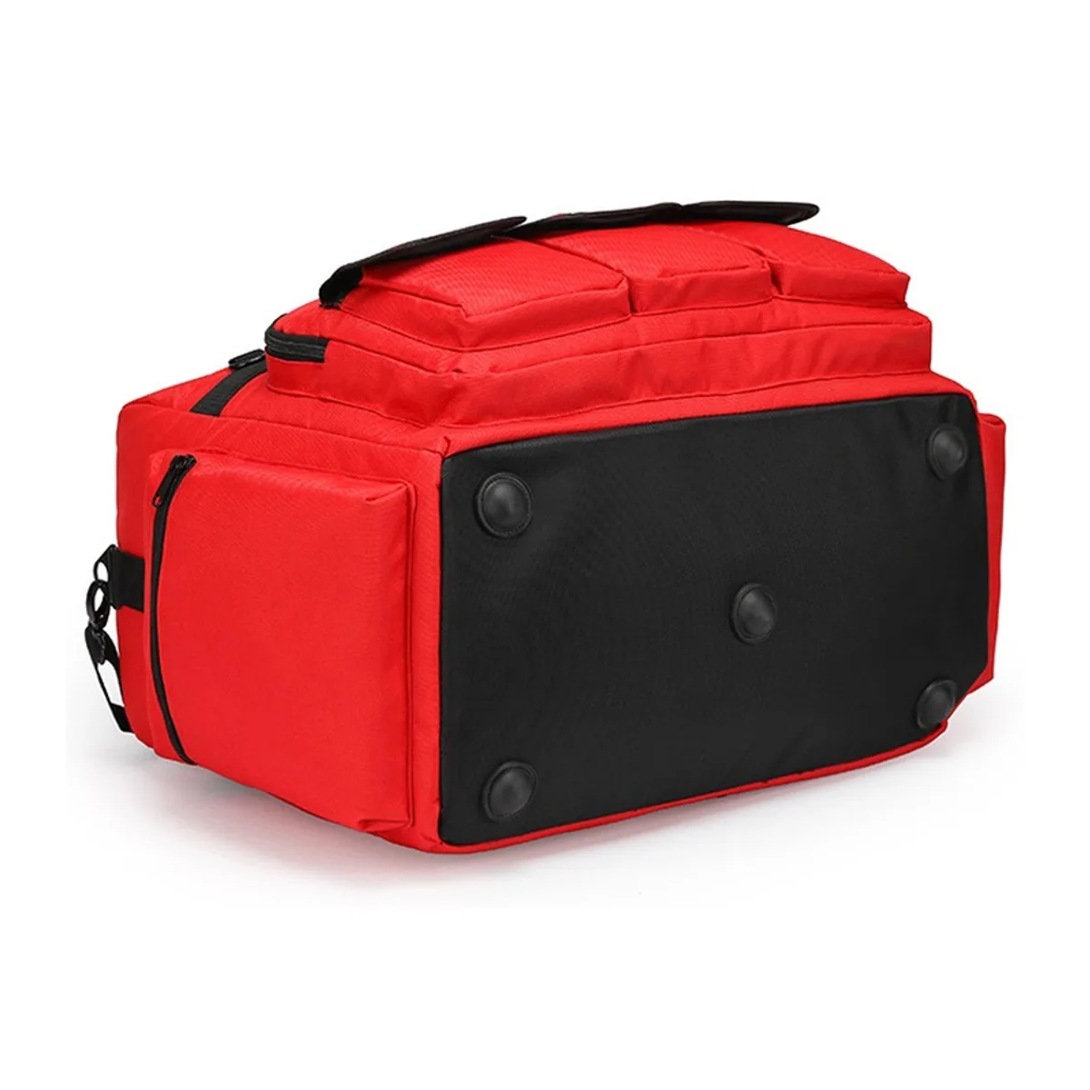 09927 Oxford Rescue Duffel Bag in Red, construction and compartment detail 5