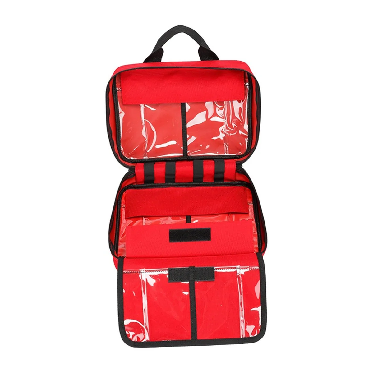 09928 Oxford Emergency Waist Bag in Red, construction and compartment detail 2