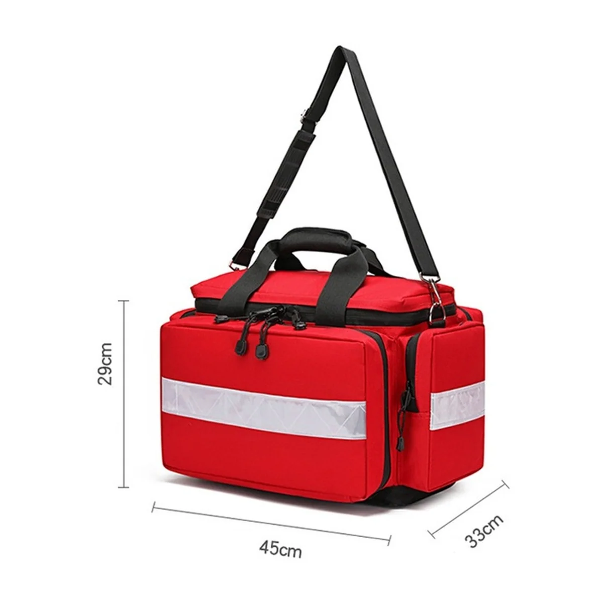 09930 Medical Duffel Bag in Red, construction and compartment detail 3