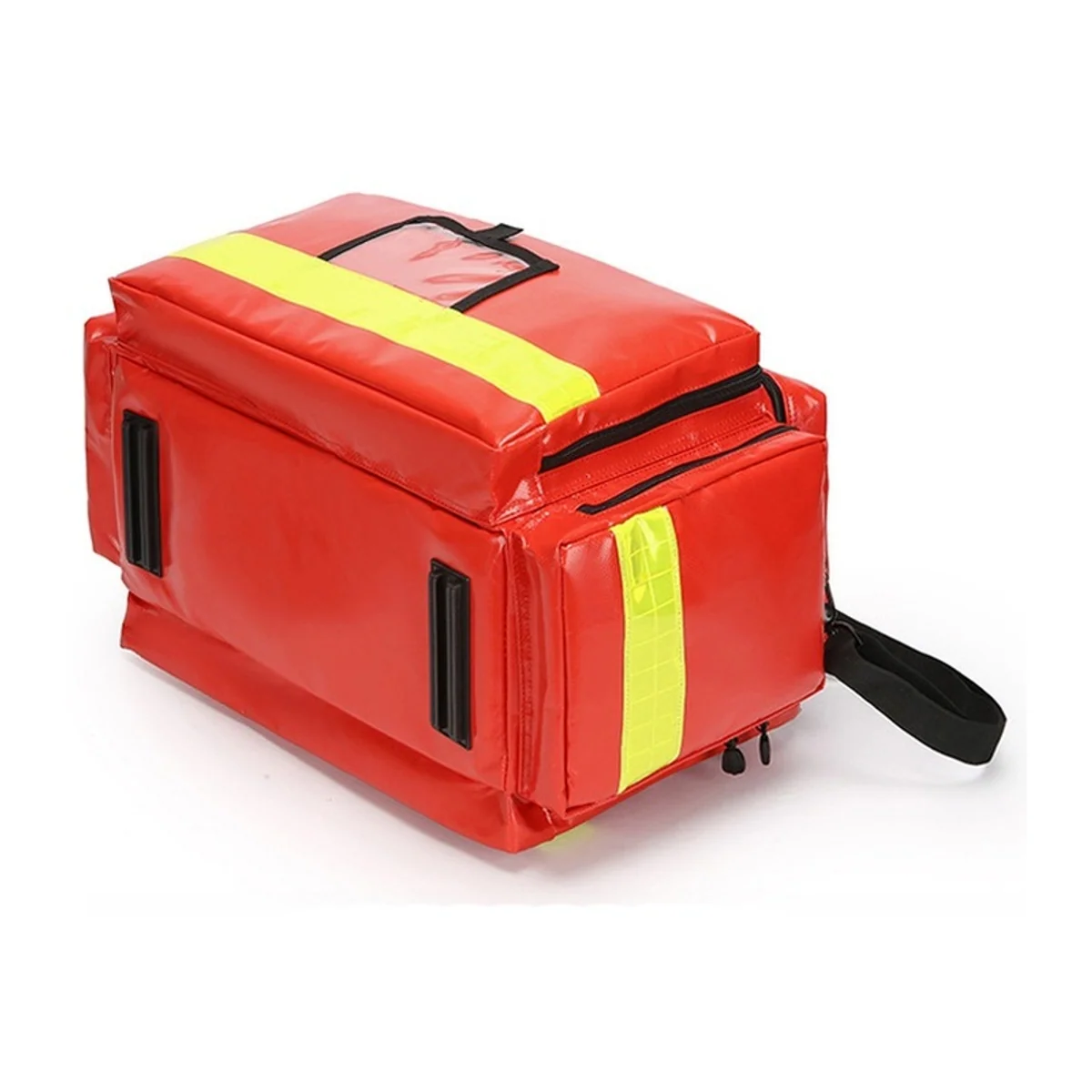 09930P PVC Waterproof Rescue Bag in Red, construction and compartment detail 6