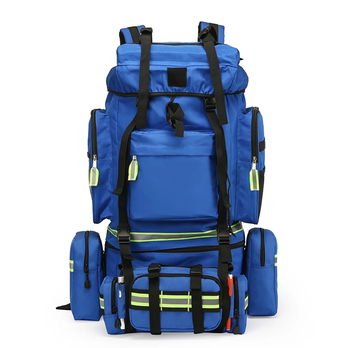 09931 Oxford Outdoor Rescue Backpack in Red, construction and compartment detail 3