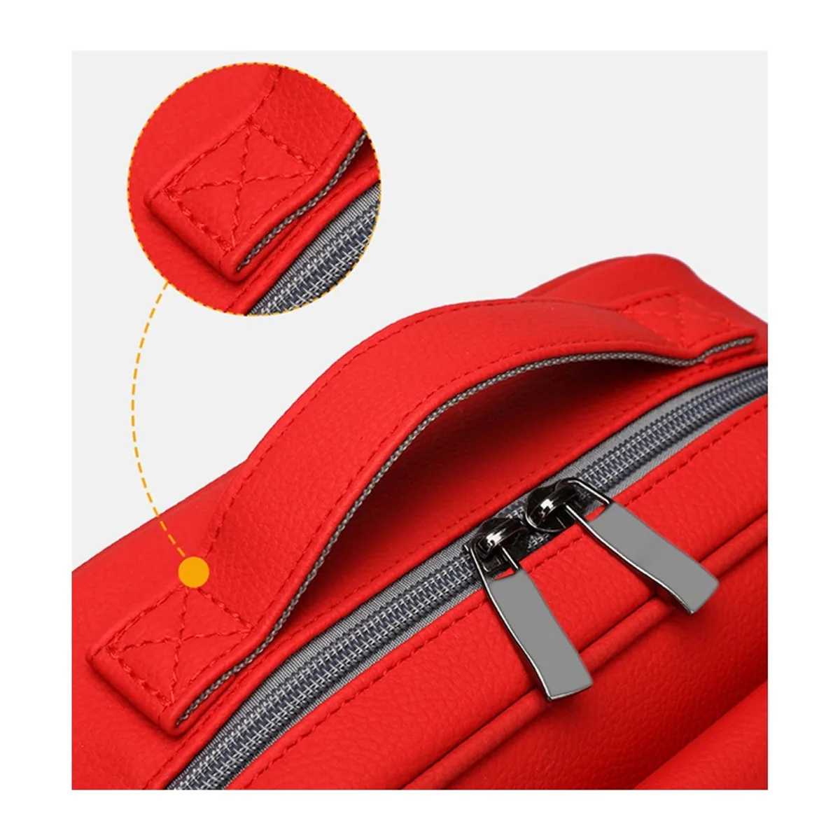 09932 Emergency Waist Bag in Red, construction and compartment detail 1