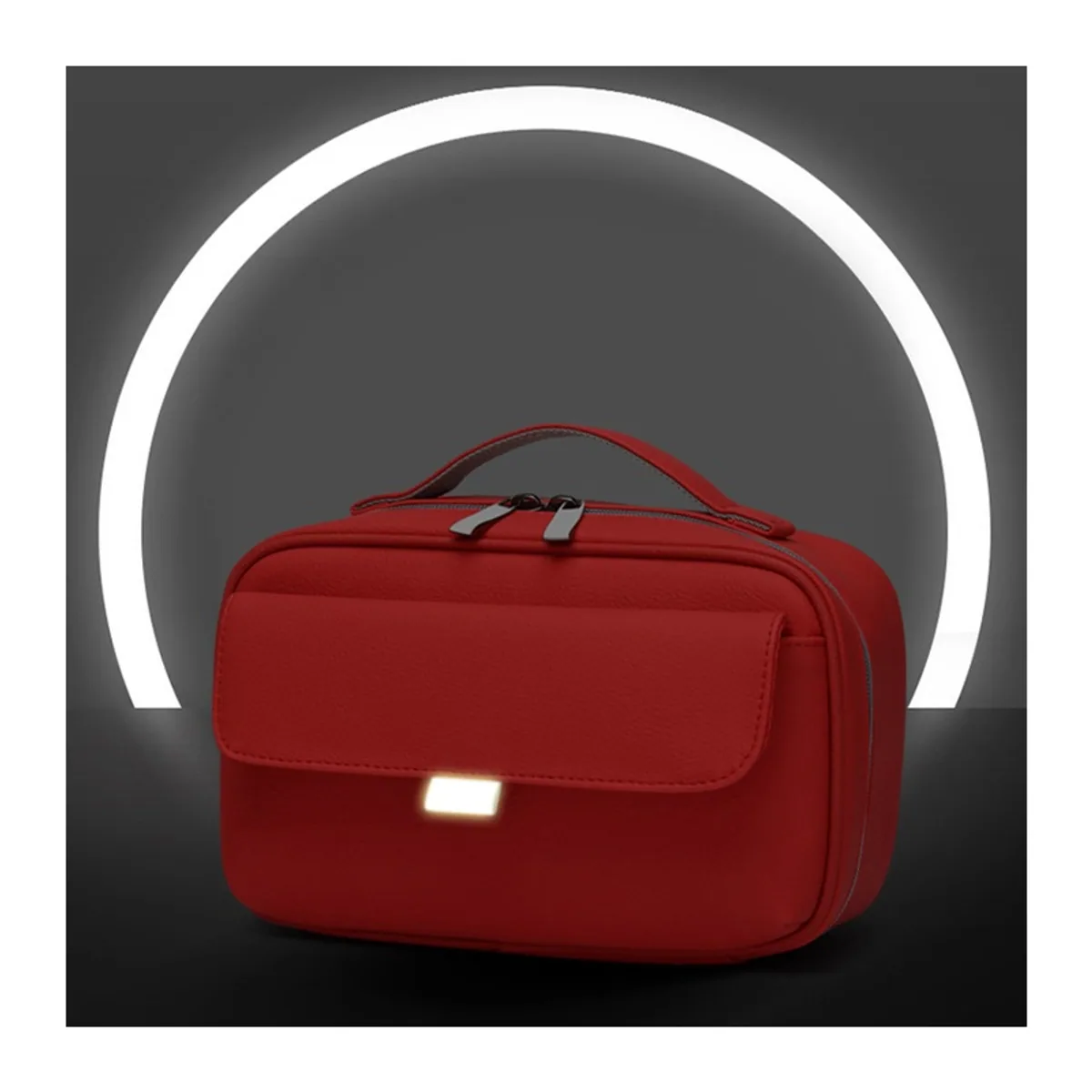 09932 Emergency Waist Bag in Red, construction and compartment detail 7
