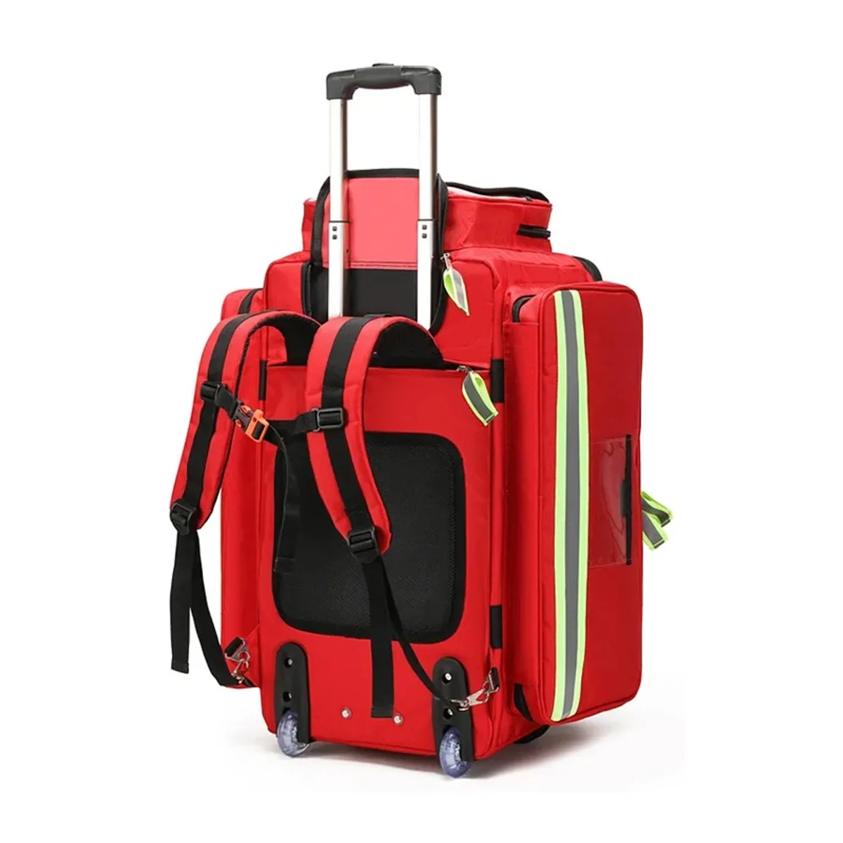 09935 1800D Waterproof PVC Rescue Bag in Red, construction and compartment detail 4