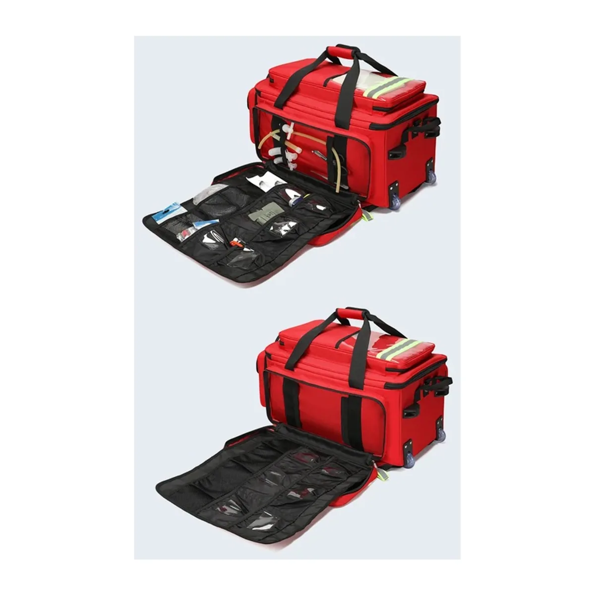 09935 1800D Waterproof PVC Rescue Bag in Red, construction and compartment detail 6