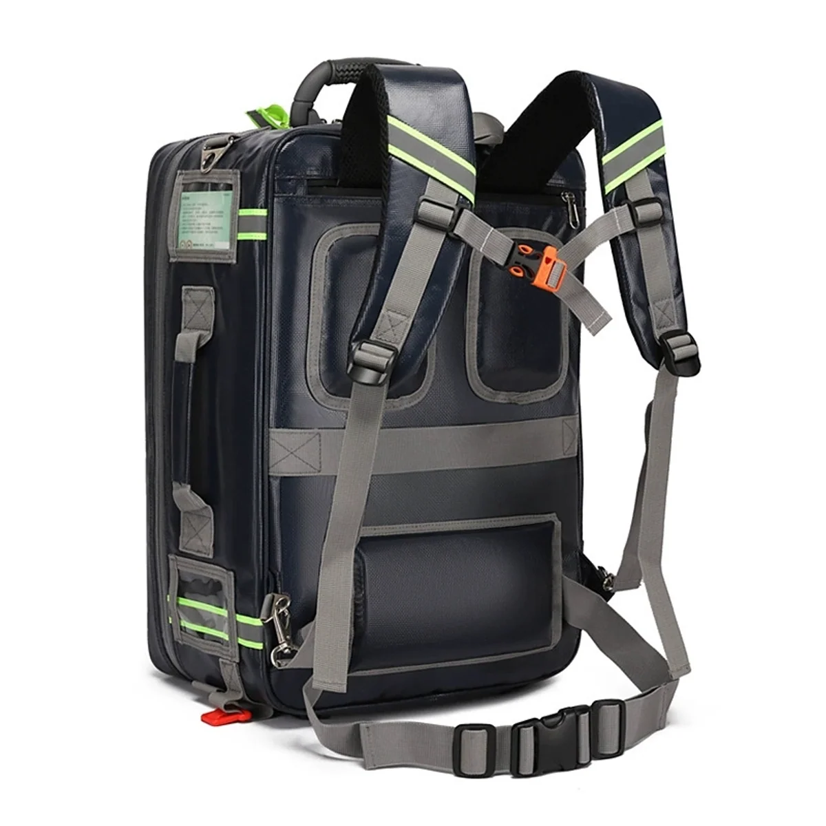 09938 Medical Emergency Backpack in Red, construction and compartment detail 2