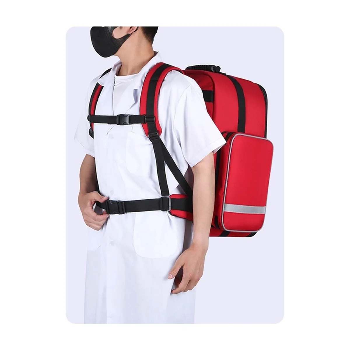 09940 1200D Rescue Duffel Bag in Red, construction and compartment detail 2