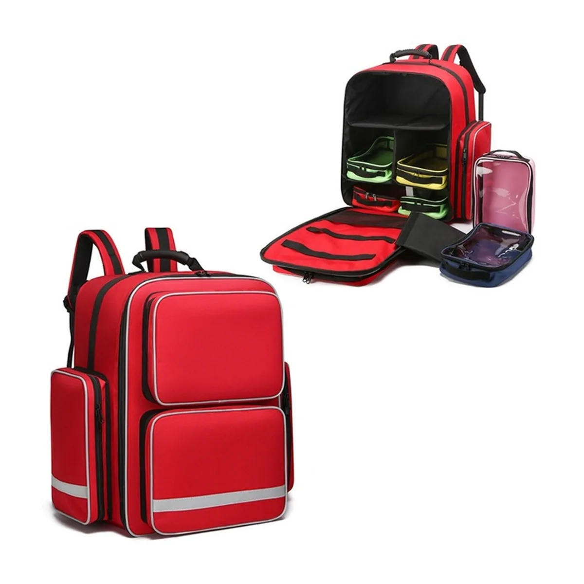 09940 1200D Rescue Duffel Bag in Red, construction and compartment detail 3
