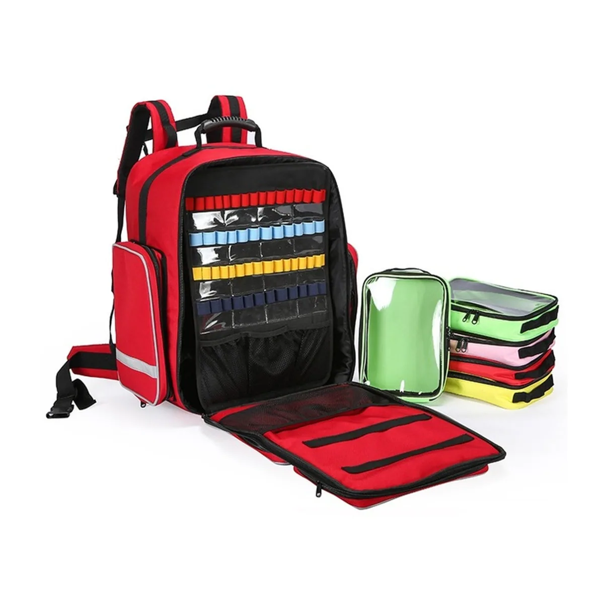 09940 1200D Rescue Duffel Bag in Red, construction and compartment detail 4