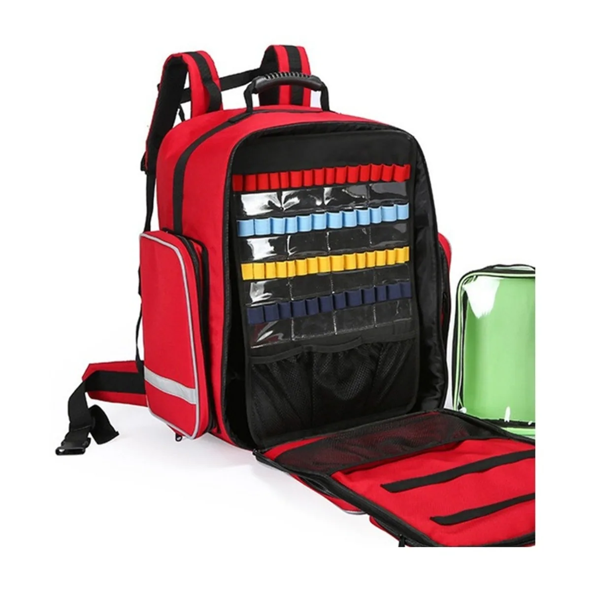 09940 1200D Rescue Duffel Bag in Red, construction and compartment detail 6