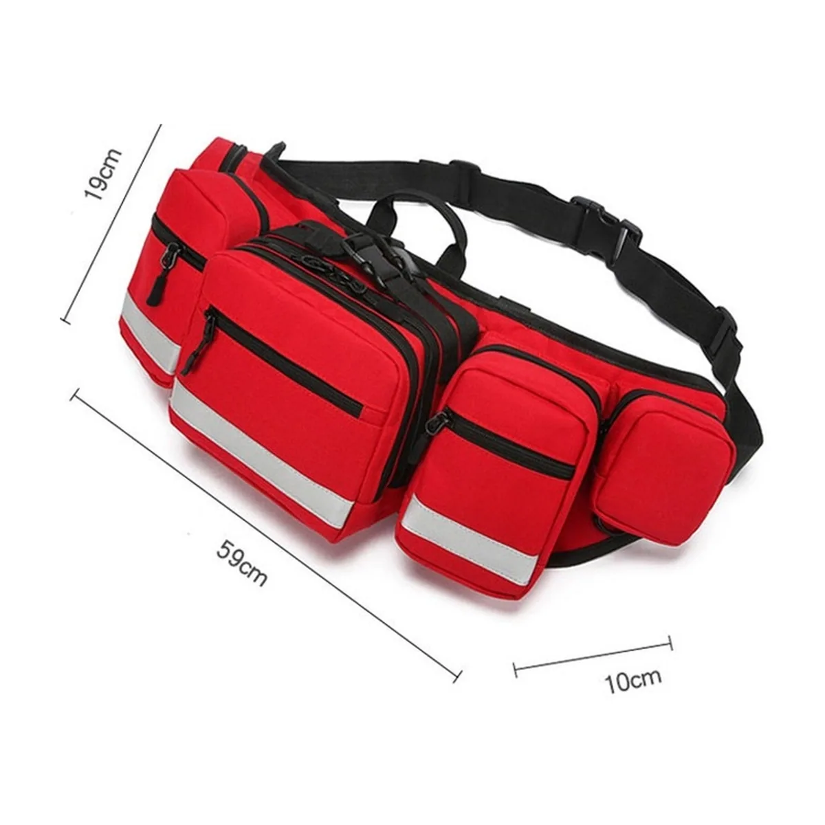 09941 1200D Emergency Waist Bag in Red, construction and compartment detail 2