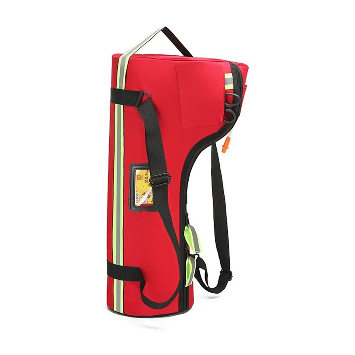 09945P PVC Medical Emergency Backpack in Red, construction and compartment detail 1