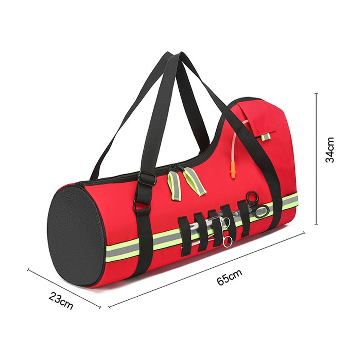 09945P PVC Medical Emergency Backpack in Red, construction and compartment detail 2