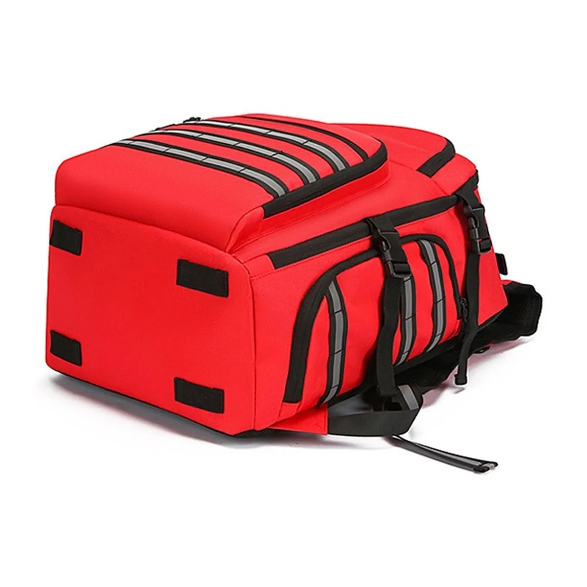 09952 1200D Medical Emergency Backpack in Red, construction and compartment detail 5