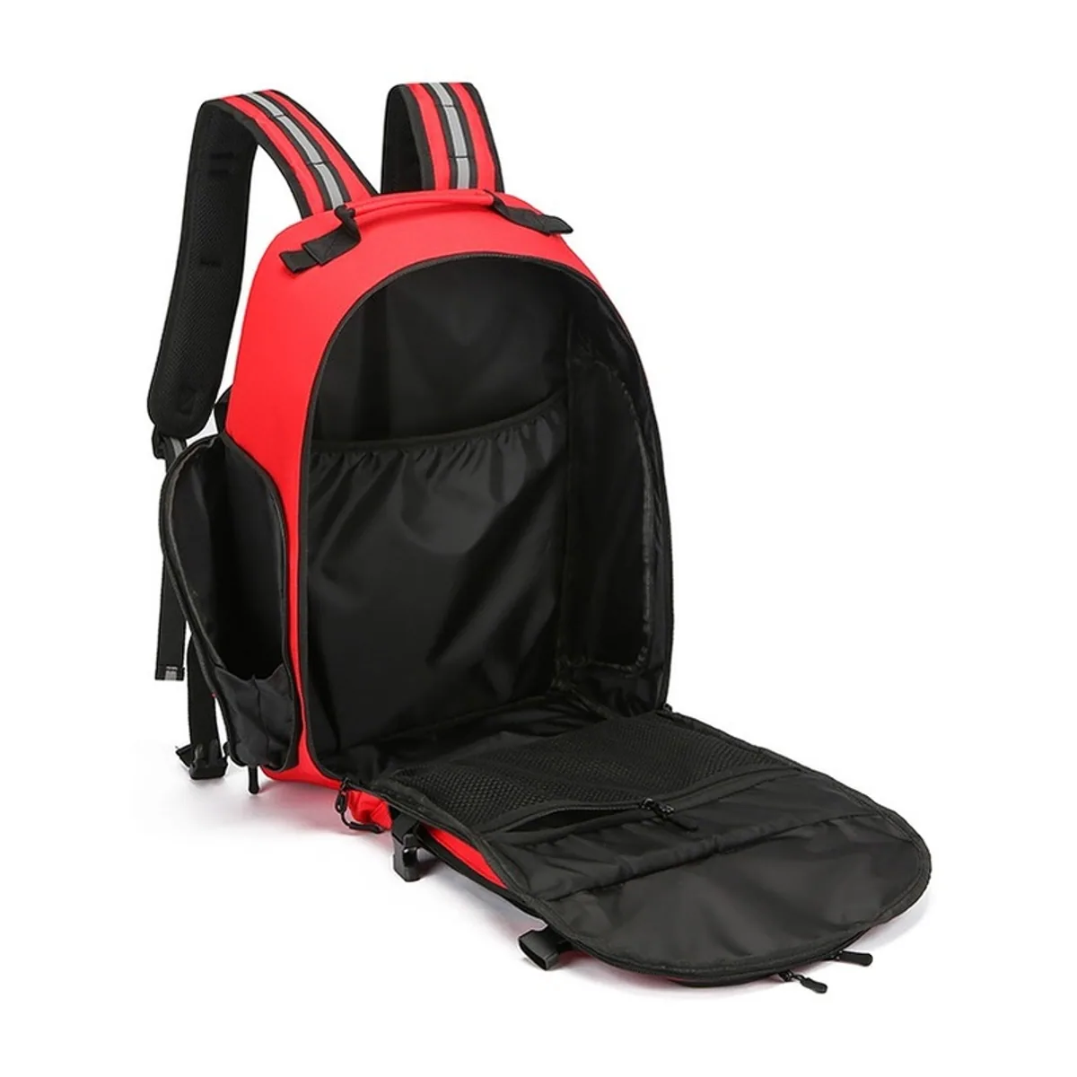 09952 1200D Medical Emergency Backpack in Red, construction and compartment detail 7
