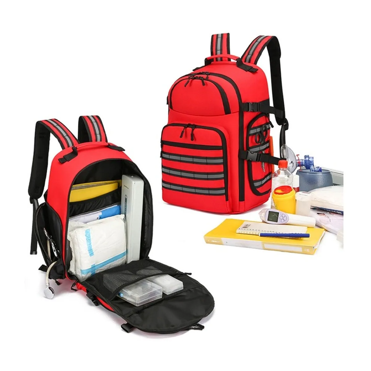 09952 1200D Medical Emergency Backpack in Red, medical emergency backpack product view