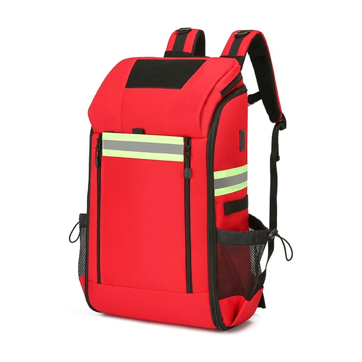 09953 1200D Medical Emergency Backpack in Red, construction and compartment detail 7