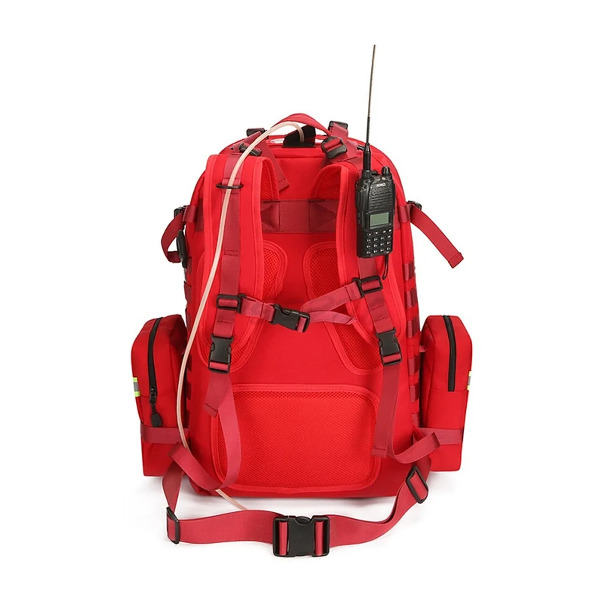 09954 1200D Medical Emergency Backpack in Red, construction and compartment detail 2